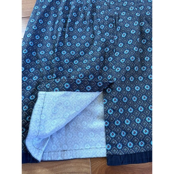 Eshakti Dress Custom Blue Floral Fit Flare Boat Neck Cotton Sundress Bohemian - Picture 5 of 10